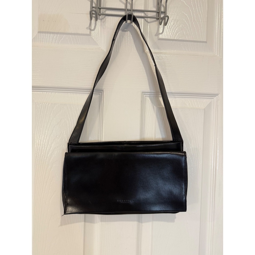 Reaction Kenneth Cole Black Shoulder Bag Purse Handbag Minimalist Chic